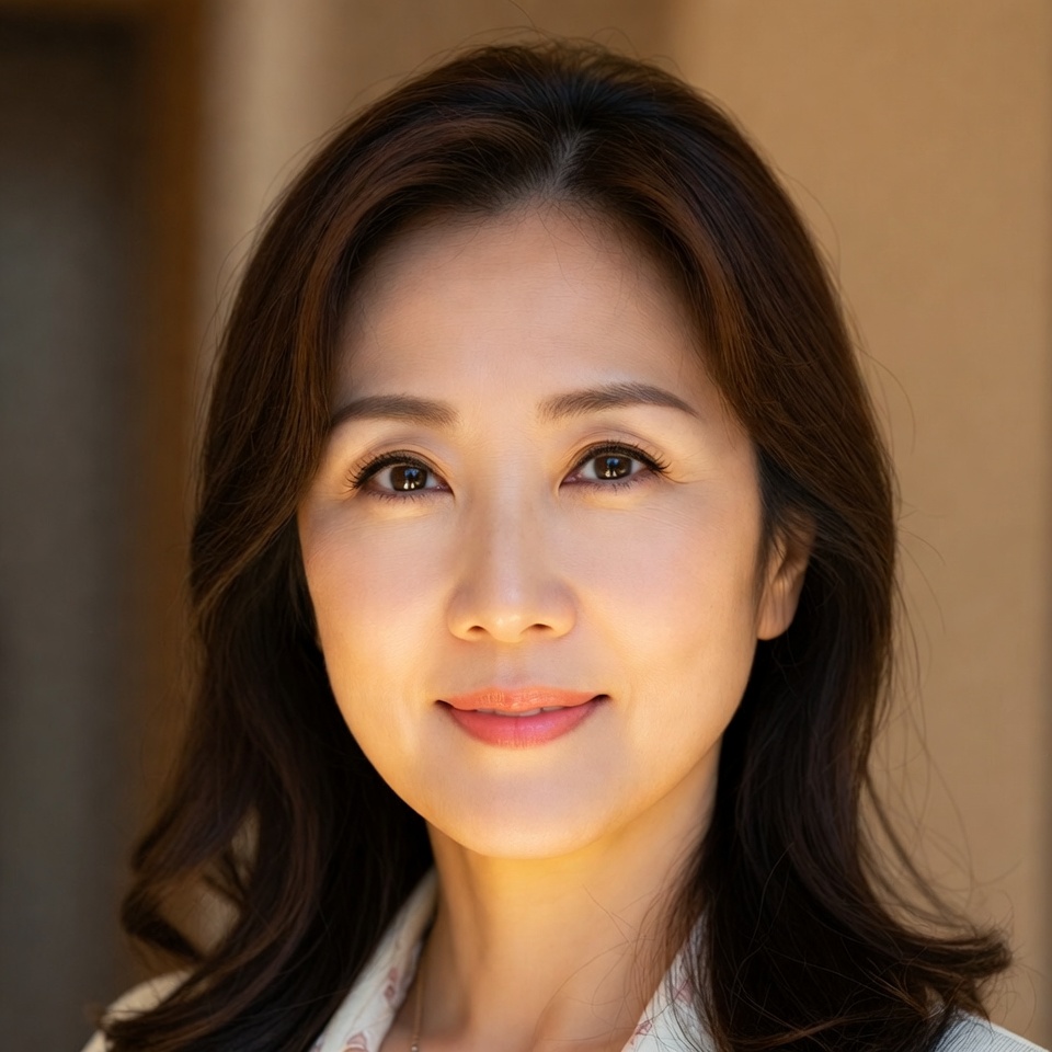 AI-generated presenter, woman